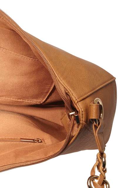 Tan Crescent Shoulder Bag